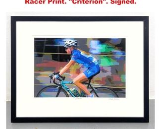 Lot 1210 DAVID EASTBURN Cyclist Bike Racer Print. Criterion. Signed. 