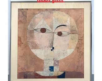 Lot 1211 Paul Klee Large Face Print Under glass. 