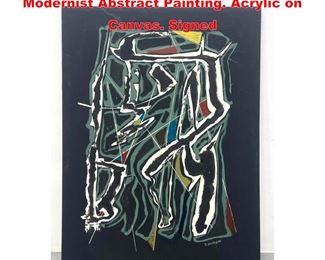 Lot 1216 Large DENNIS SAKELSON Modernist Abstract Painting. Acrylic on Canvas. Signed