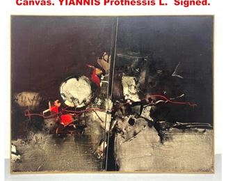 Lot 1222 JANNIS SPYROPOULOS Painting on Canvas. YIANNIS Prothessis L. Signed. 