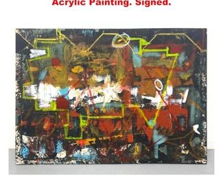 Lot 1230 DENNIS SAKELSON Large Abstract Acrylic Painting. Signed. 