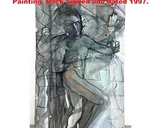 Lot 1242 HARDING Modernist Figural Painting. Back Signed and dated 1997.