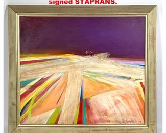 Lot 1266 Abstract Modern Landscape signed STAPRANS. 