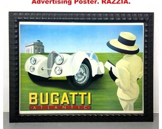 Lot 1273 BUGATTI Atlantic Automobile Advertising Poster. RAZZIA.