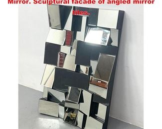 Lot 1275 Neal Small style Modernist Wall Mirror. Sculptural facade of angled mirror tiles. 