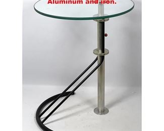 Lot 1297 Prototype Machine age drink table. Aluminum and iron. 