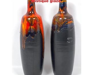 Lot 1298 Pr Royal Haegar Vases. Mistique glaze. 