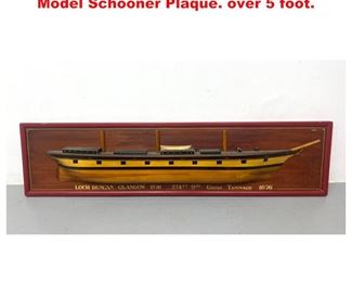 Lot 1312 Loch Duncan Glasgow Wood Half Model Schooner Plaque. over 5 foot. 