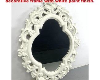 Lot 1315 Ornate Carved Wall Mirror. Wide decorative frame with white paint finish. 