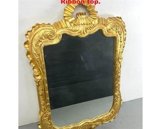 Lot 1319 Large Gold Gilt Ornate Wall Mirror. Ribbon top. 