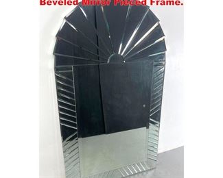 Lot 1323 Contemporary Arched Wall Mirror. Beveled Mirror Pieced Frame. 