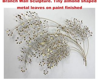 Lot 1324 C JERE 1968 Modernist Tree Branch Wall Sculpture. Tiny almond shaped metal leaves on paint finished 