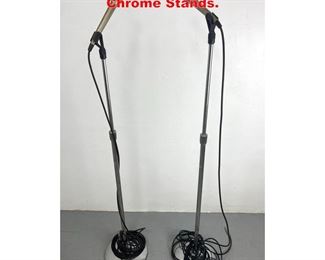 Lot 1329 Pr AKG D125 Microphones. On Chrome Stands. 