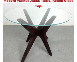 Lot 1340 ADRIAN PEARSALL American Modern Walnut Jacks Table. Round Glass Top. 