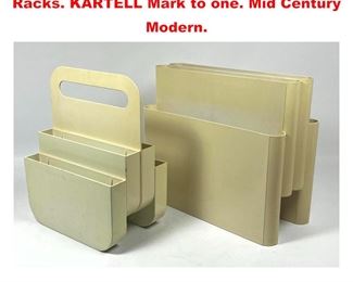Lot 1379 2pc MCM Plastic Record Magazine Racks. KARTELL Mark to one. Mid Century Modern. 