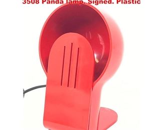Lot 1382 Red HARVEILUCE designed A Pozzi 3508 Panda lamp. Signed. Plastic