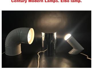 Lot 1383 Collection of Diminutive Mod Mid Century Modern Lamps. Elbo lamp. 