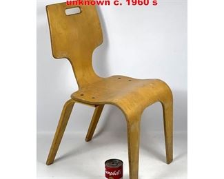 Lot 1389 Molded plywood child chair unknown c. 1960 s