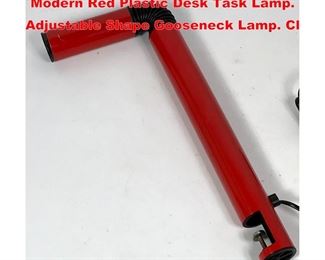 Lot 1391 Gino Sarfati STILNOVO Italian Modern Red Plastic Desk Task Lamp. Adjustable Shape Gooseneck Lamp. Cl