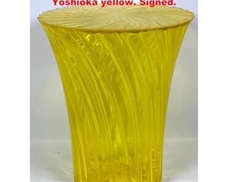 Lot 1405 KARTELL Sparkle Stool Tokujin Yoshioka yellow. Signed. 