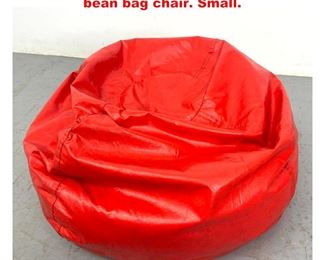 Lot 1411 Child Sacco Pouf c. 1960 Red vinyl bean bag chair. Small.