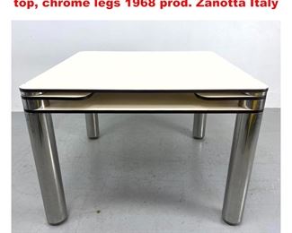 Lot 1416 Joe Colombo, Poker Table, White top, chrome legs 1968 prod. Zanotta Italy