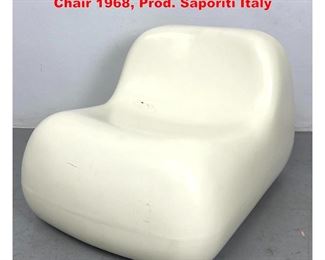 Lot 1420 White Alberto Rosselli, Jumbo Chair 1968, Prod. Saporiti Italy