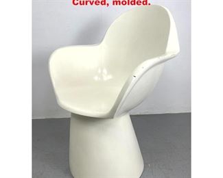 Lot 1421 White polyurethane chair. Curved, molded.