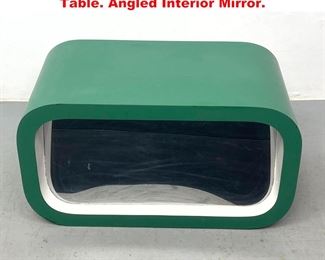 Lot 1424 Green Laminate Stool Bench Low Table. Angled Interior Mirror. 