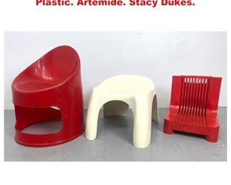 Lot 1430 3 plastic child s chairs. Molded Plastic. Artemide. Stacy Dukes. 