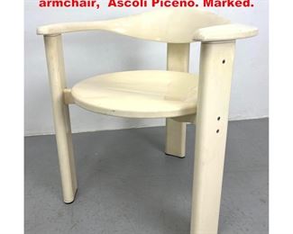 Lot 1437 FANNIFAN Italy White Plastic armchair, Ascoli Piceno. Marked.