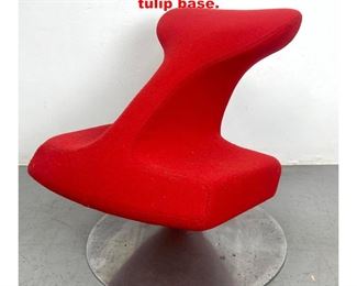 Lot 1440 Red Swivel Kneeler Stool Chair. tulip base.