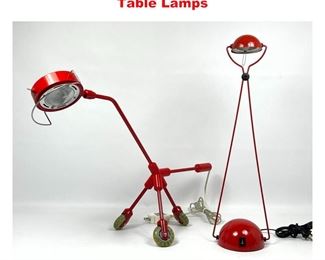 Lot 1458 Post Modern Modernist Ikea Red Table Lamps