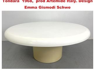 Lot 1474 Vico Magistretti round coffee table, Tondara 1968, prod Artemide Italy. Design Emma Gismodi Schwe