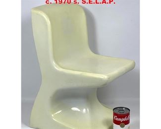 Lot 1476 White molded plastic child s chair c. 1970 s. S.E.L.A.P. 