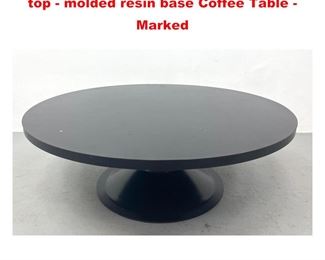 Lot 1486 Yrjo Kukkapuro for Haimi Formica top molded resin base Coffee Table  Marked