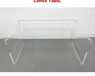 Lot 1500 1 Piece Slumped End Lucite Coffee Table. 