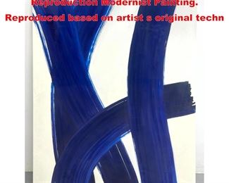 Lot 1512 Large ZIGA Blue Shock Reproduction Modernist Painting. Reproduced based on artist s original techn