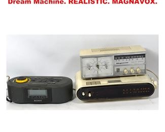 Lot 1514 3pc Vintage Clock Radios. SONY Dream Machine. REALISTIC. MAGNAVOX.