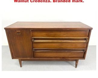 Lot 1531 BASSETT Mid Century Modern Walnut Credenza. Branded mark. 