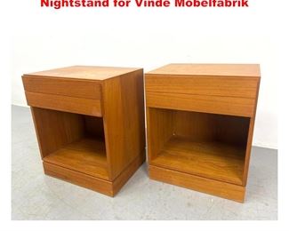 Lot 1530 Pair Arne Wahl Iversen Teak Nightstand for Vinde Mobelfabrik