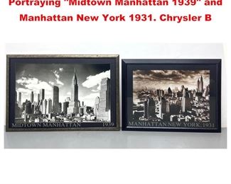 Lot 1570 2pc Photographic Posters Portraying Midtown Manhattan 1939 and Manhattan New York 1931. Chrysler B