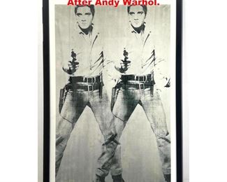 Lot 1580 Framed Print. Double Elvis Presley. After Andy Warhol. 