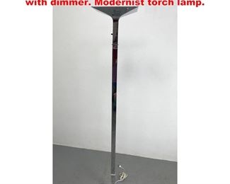 Lot 1592 New Society chrome floor lamp with dimmer. Modernist torch lamp. 