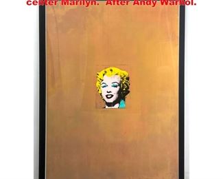 Lot 1593 Large Marilyn Monroe Print. Small center Marilyn. After Andy Warhol. 