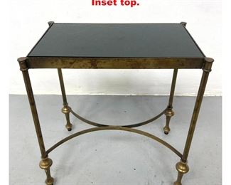 Lot 1595 Regency style Brass Side Table. Inset top. 