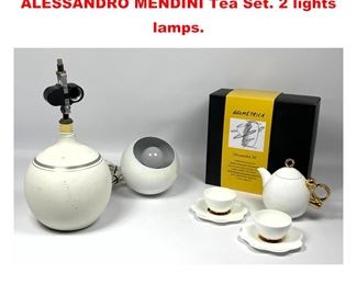 Lot 1637 Modernist group lot. Geometrica ALESSANDRO MENDINI Tea Set. 2 lights lamps. 