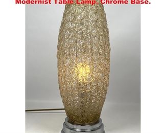 Lot 1647 Ovoid Taffy Spaghetti style Modernist Table Lamp. Chrome Base. 
