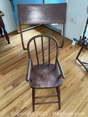 wvintage wood high chair1562 t