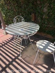 wbistro iron metal glass table chairs3191 t
